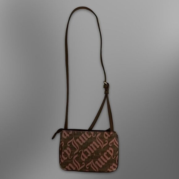 Juicy Couture Crossbody Bag Adjustable Strap Iconic Branding Design Brown W OS - Picture 3 of 13